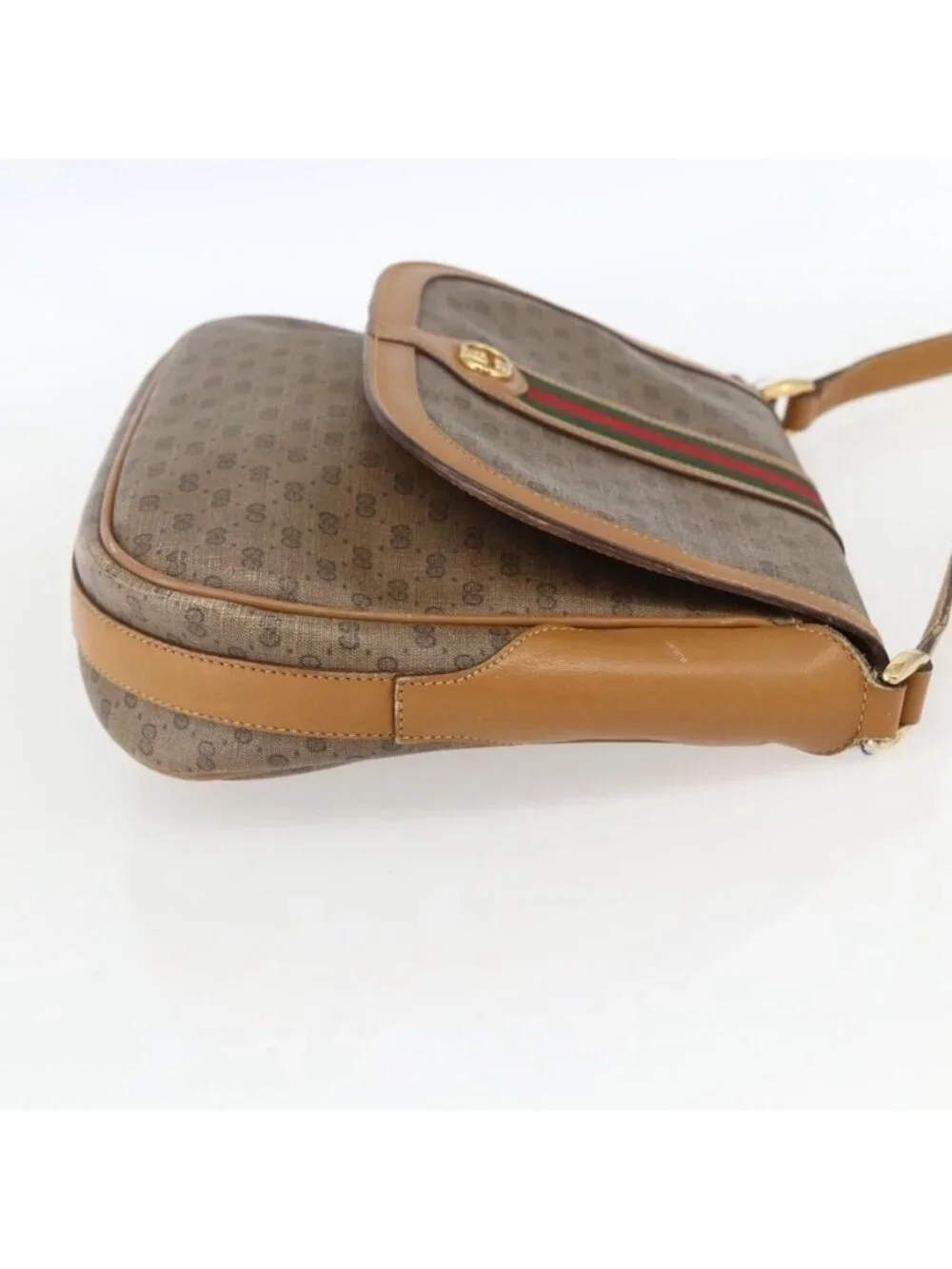 Authentic GUCCI Micro GG Supreme Web Sherry Line Bag PVC Beige 001 115 0914 - Picture 12 of 16